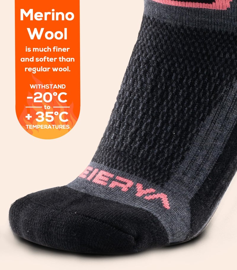 WEIERYA Ski Socks 2 Pairs Pack for Skiing, Snowboarding, Cold Weather, Winter Performance Socks (Retro Black 2 Pairs, X-Large) - Image 3